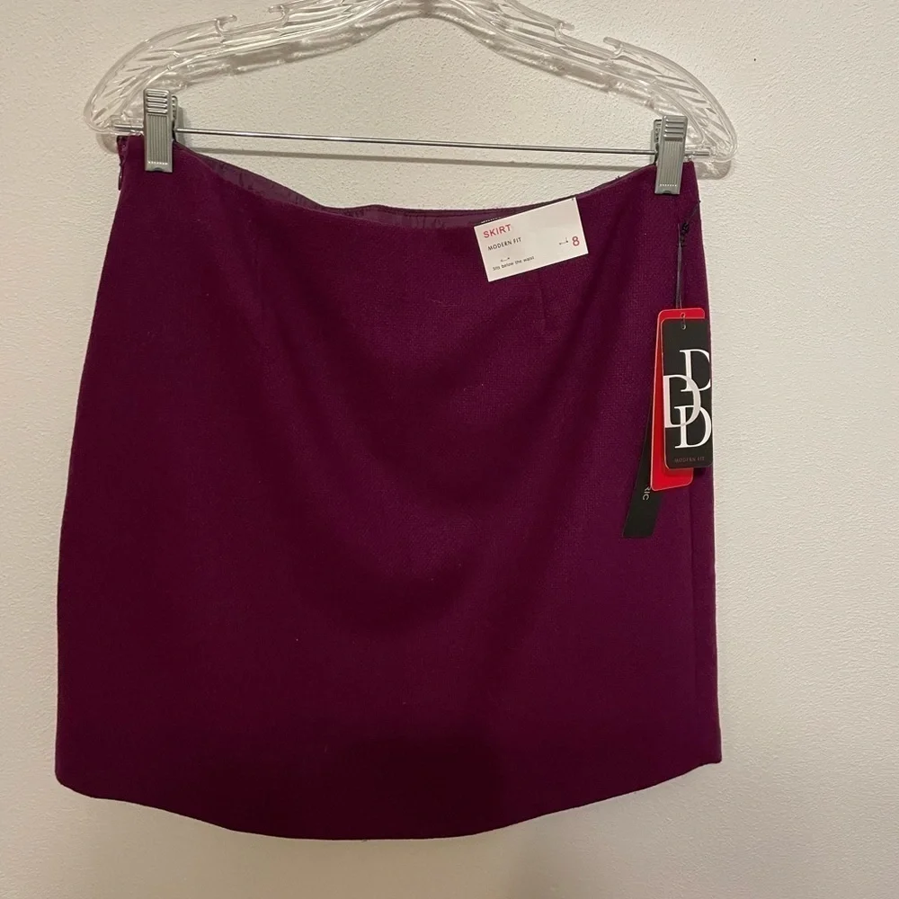 Dalia Collection Wool Blend Dark Purple Mini Skirt size 8